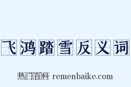 飞鸿踏雪反义词是什么意思的图片